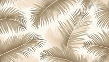 Tropical Palm Leaves Beige Leaves On A Light Background Mural Wallpaper For Internal Printing