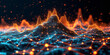 Digital mountains with glowing nodes, a visual representation of data landscape