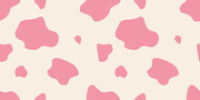 Pink Cow Seamless Pattern. Vector Illustration
