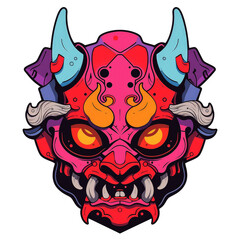 Wall Mural - Monster head mascot icon. Monster king beast logo mascot