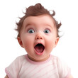 baby girl with excited facial expression