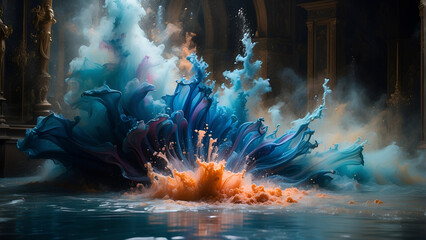 Wall Mural - abstract color explosion - Generative AI
