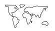 © prah - Simple Hand Drawn World Map Contour Silhouette