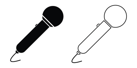 Poster - microphone icon. mic symbol vector illustration on transparent background. 