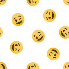 Wall Mural - Seamless pattern with yellow winking faces