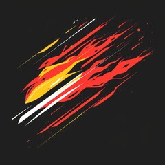 Wall Mural - T-shirt design featuring representation of a flaming air racing