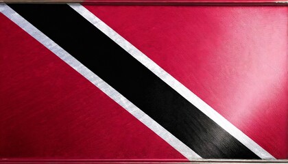 Wall Mural - metal texutre or background with trinidad and tobago flag