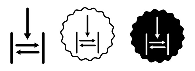 Gap set in black and white color. Gap simple flat icon vector