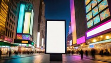 A Blank Billboard Stands Out In The Colorful Vibrancy Of Times Square New York Waiting For A Message To Light Up The Night