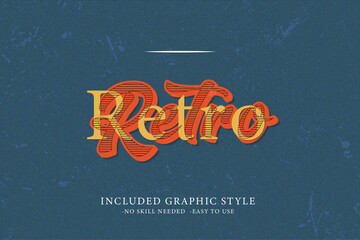 Poster - Classic Retro 3D Editable Text Effects, Vintage Typography, Logo Mockup, Title Poster and Graphic Style Template.