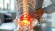 image suggests diagnosis or treatment of low back or hip pain.