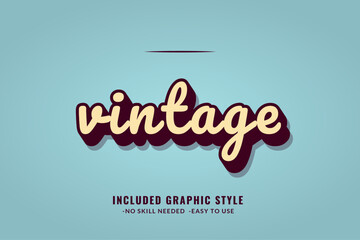 Poster - Classic Retro 3D Editable Text Effects, Vintage Typography, Logo Mockup, Title Poster and Graphic Style Template.