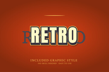 Poster - Classic Retro 3D Editable Text Effects, Vintage Typography, Logo Mockup, Title Poster and Graphic Style Template.