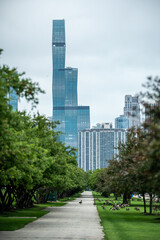 Wall Mural - city of chicago skyline and street scenes