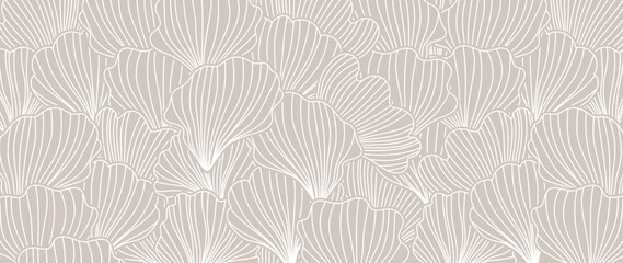 abstract foliage botanical background vector. beige wallpaper of tropical plants, leaf branches, pal