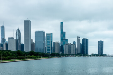 Wall Mural - city of chicago skyline and street scenes