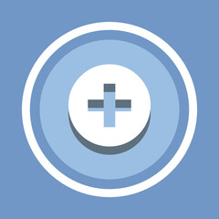 Fototapete - Add icon vector. Plus icon vector in trendy flat style. Medical cross icon image, Medical cross icon illustration isolated on blue background