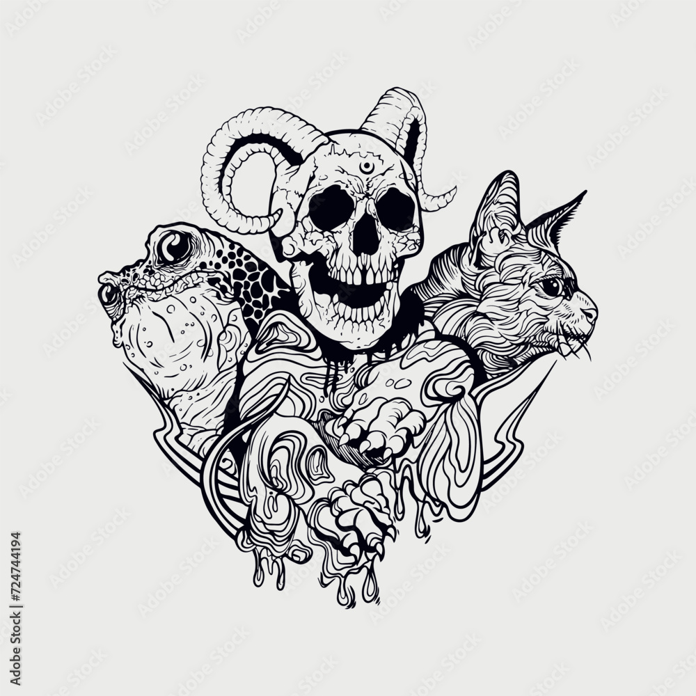 Baal Tattoo. Baal, one of the seven princes of hell, a Christian demon ...