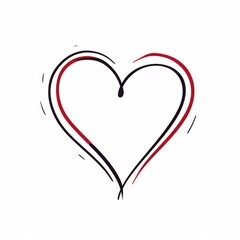 Aufkleber - A simple drawing of a heart on a plain white background. Suitable for various projects and designs