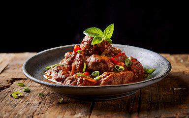 Canvas Print - Capture the essence of Rendang in a mouthwatering food photography shot