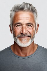 Aufkleber - A close-up view of a man with a beard. This image can be used to depict masculinity, fashion, grooming, or facial hair trends