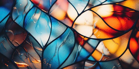 Poster - A detailed close-up of a beautiful stained glass vase. Perfect for adding a touch of color and elegance to any space