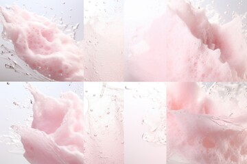 Aufkleber - A collection of photos showcasing pink cotton candy, a sweet and fluffy treat loved by all. Perfect for adding a touch of nostalgia and whimsy to any project