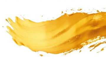 Poster - A detailed close-up of a yellow paint stain on a white background. This image can be used to depict art, creativity, or home improvement projects.