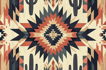 navajo tribal ethnic seamless pattern background. Native american textile background