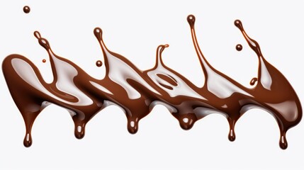 Poster - Chocolate flowing down a white surface, perfect for food and dessert concepts