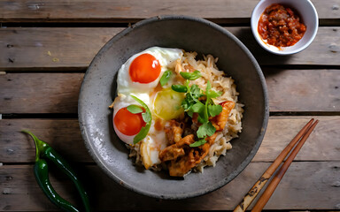 Wall Mural - Capture the essence of Nasi Uduk in a mouthwatering food photography shot