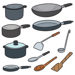 Wall Mural - vector set of kitchen tool