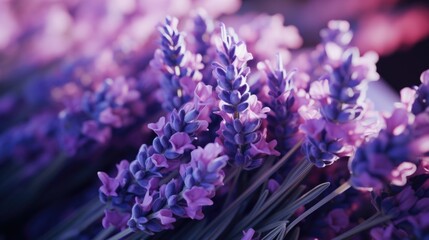 Poster - A close up shot of a bunch of purple flowers. Perfect for nature-themed projects or adding a pop of color to any design