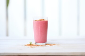 Poster - close up of a vibrant beetroot detox smoothie glass