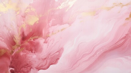 Canvas Print - A close up view of a pink and gold painting. Can be used for interior design, art projects, or home decor