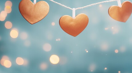 Poster - A string of hearts hanging from a string. Perfect for adding a touch of love and romance to any occasion