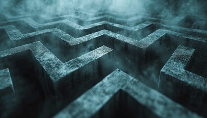 Creative abstract concrete maze background. Symbolizing the direction, the right path to success.