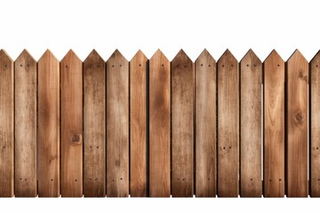 Poster - A detailed close-up shot of a wooden fence on a plain white background. Versatile image suitable for various design projects