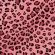 Leopard - zwierzęcy wzór w abstrakcyjnym czerwonym kolorze. Futro leoparda. Plamki i kropki na skórze zwierzęcia. Dziki kot. Wektorowy wzór.