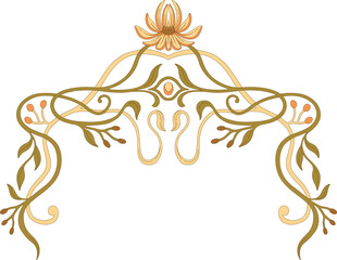 Wall Mural - Art Nouveau floral border. Decorative element. Vector.