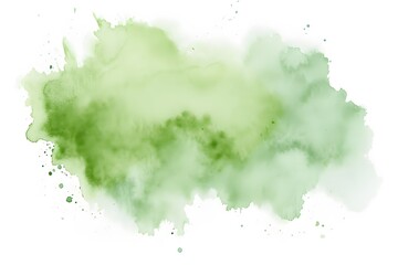 blot of green watercolor isolated on white background