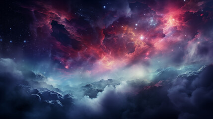 Wall Mural - space background with nebula and stars