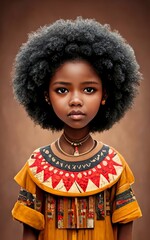 Wall Mural - beautiful and attractive african american girl dressed in traditional african style