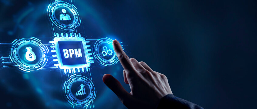 Internet, business, Technology and network concept. BPM Business process management system technology concept.