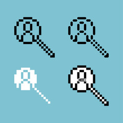 Poster - Pixel art outline sets icon of magnifying people variation color.man icon on pixelated style. 8bits perfect for game asset or design asset element for your game design. Simple pixel art icon asset.
