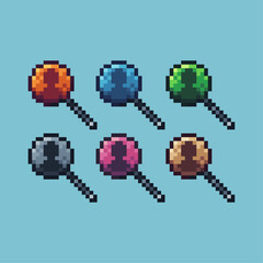 Poster - Pixel art sets icon of magnifying people variation color. people icon on pixelated style. 8bits perfect for game asset or design asset element for your game design. Simple pixel art icon asset.
