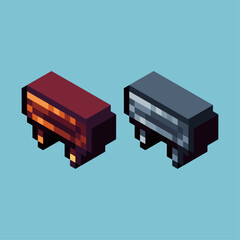 Poster - Isometric Pixel art 3d of table icon for items asset. table icon on pixelated style.8bits perfect for game asset or design asset element for your game design asset.
