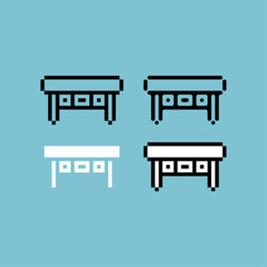 Poster - Pixel art outline sets icon of drawer variation color.drawer table icon on pixelated style. 8bits perfect for game asset or design asset element for your game design. Simple pixel art icon asset.
