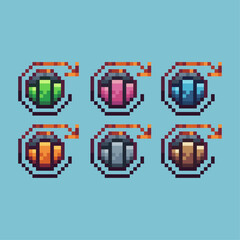 Fototapete - Pixel art stroke sets icon of redo graph variation color.Graph net icon on pixelated style. 8bits perfect for game asset or design asset element for your game design. Simple pixel art icon asset.