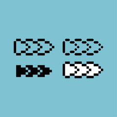 Poster - Pixel art outline set icon of skip forward variation color. Skip button icon on pixelated style. 8bits perfect for game asset or design asset element for your game design. Simple pixel art icon asset.